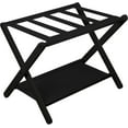 thumbnail image 1 of Luggage Rack, Folding Suitcase Stand with Storage Shelf,Bamboo Luggage Stand for Guest Room,Bedroon and Hotel,Holds up to 131 lb,Fit Most Luggage Size,Black, 1 of 8