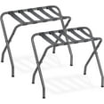 thumbnail image 1 of Luggage Rack, Pack of 2, Metal Foldable Suitcase Stand for Guest Room, Holds up to 100 lb, 27 x 15.3 x 22 Inches, Steel Frame, Nylon Straps, Hotel, Bedroom, Closet, Gray, 1 of 16