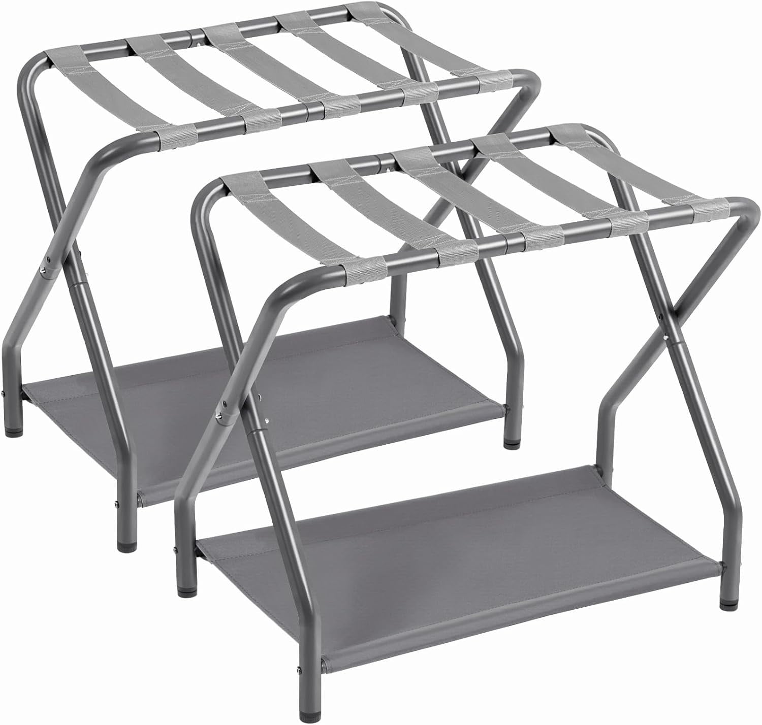 Guest Storage Rack Luggage Rack, Set of 2, Foldable Suitcase Stands for Guest Room, Metal ...