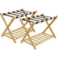 thumbnail image 1 of Luggage Racks, Folding Bamboo Suitcase Stand with Storage Shelf and Nylon Straps, Luggage Holders Assembled Suitcase Storage Caddy Holder for Guest Room, Hotel, Bedroom, Natural, Pack of 2, 1 of 18