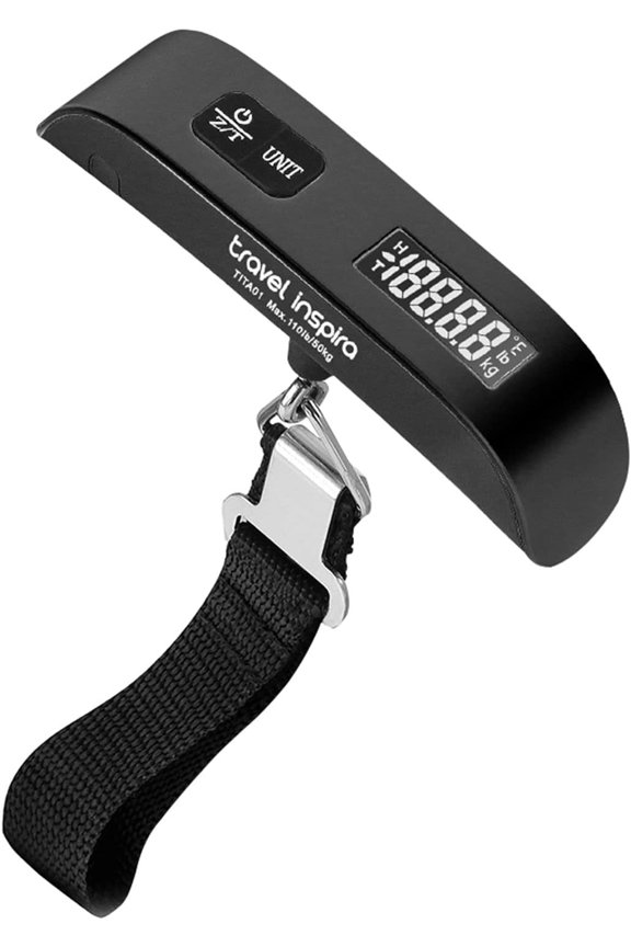 Luggage Scale, Portable Digital Hanging Baggage Scale for Travel, Suitcase Weight with Rubber Paint, 110 Pounds, Battery Included