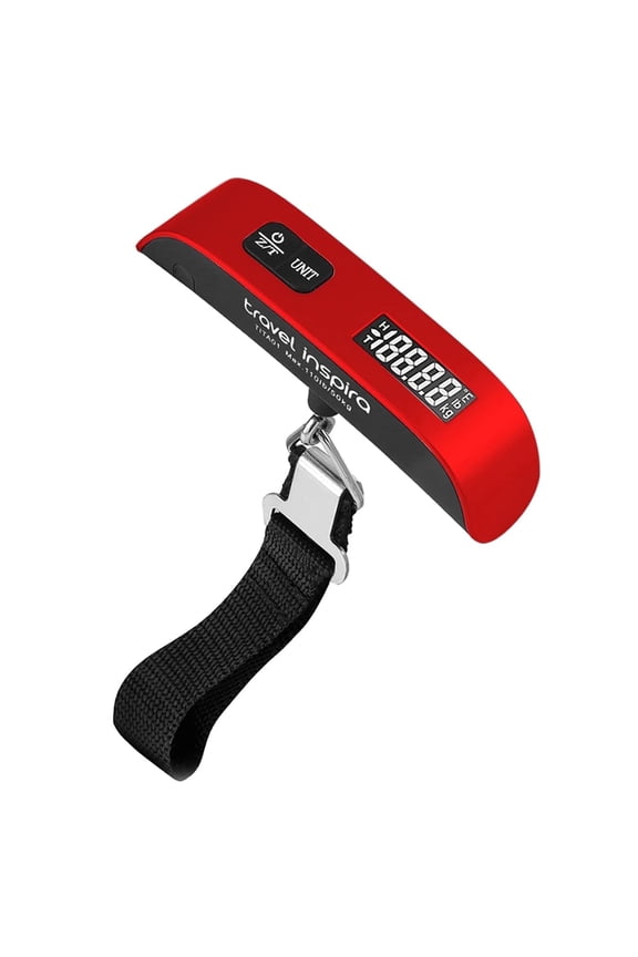 Luggage Scale Travel Inspira Digital Hanging Bag Weight Handheld Scale with Temperature Function Red 110LB