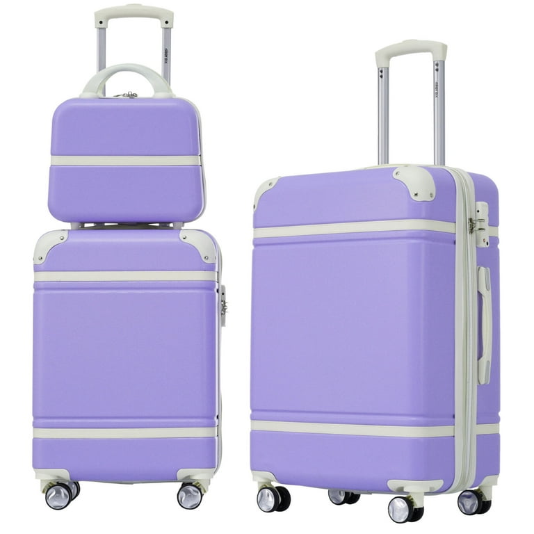 Luggage Set of 3, A 12 Cosmetic Case and 20/24 Expandable Hard-shell  Suitcase with 360 Degree Wheels & TSA Lock, ABS Lightweight Luggage Set for