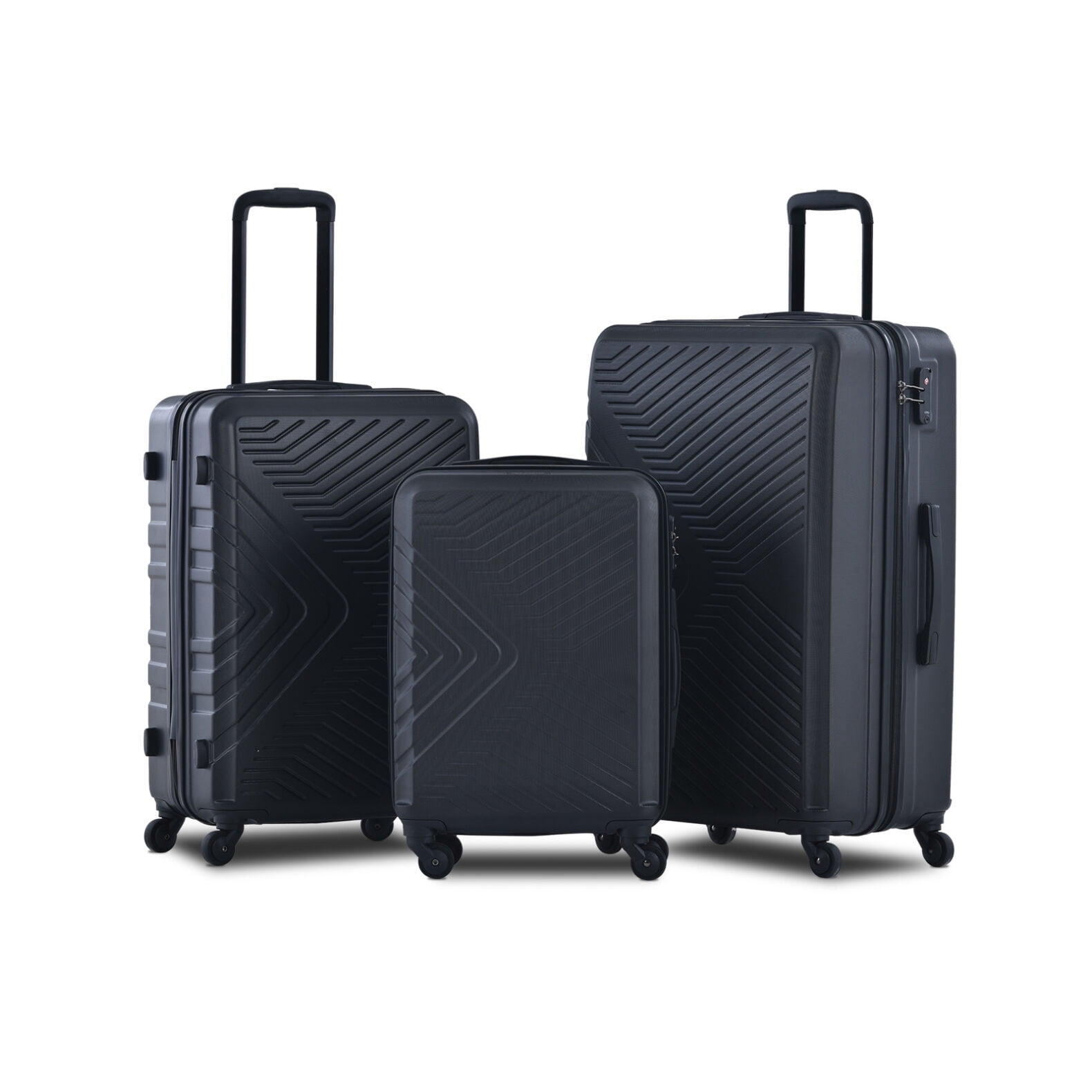 Luggage Set 3 Piece Suitcase Set ABS Lightweight CarryOn with 360