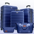 thumbnail image 1 of Luggage Set 5 Piece,PC ABS Lightweight Hardside Suitcases with TSA Lock,Carry on luggage with Wheels,DarkBlue, 1 of 11