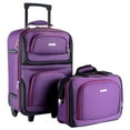 thumbnail image 1 of Luggage Set Expandable Carry On Trolley Suitcase Tote Bag 2 Piece Set Purple, 1 of 9