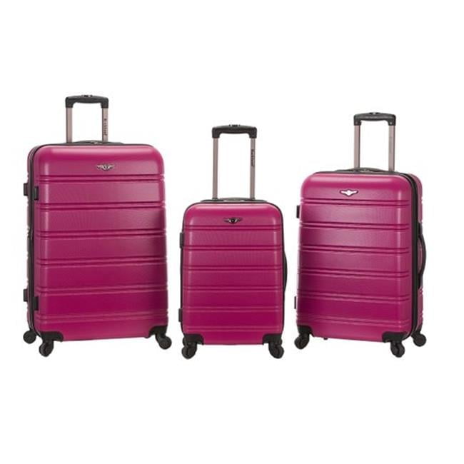 Luggage Sets store Expandable ABS Durable Suitcase Sets Double Wheels TSA Megenta 3pcs