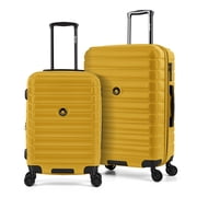 New York Xpress Luggage Sets 2 Piece Hardside Expandable Suitcase with Spinner Wheels, 20" Carry-on & 25" Medium Checked Luggage, La13601