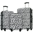 thumbnail image 1 of Luggage Sets 3 PCS Hardshell, 20" Carry on Luggage with TSA Lock, 24" Lightweight Checked Luggage, 28" Suitcase Set with Spinner Wheels for Women Men, White+Black Leopard, 1 of 10