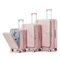 Luggage Sets 3 Piece(20/24/28), Expandable Carry On Luggage with TSA Lock Airline Approved, 100% PC Hard Shell and Lightweight Suitcase with Front Pocket and Spinner Wheels