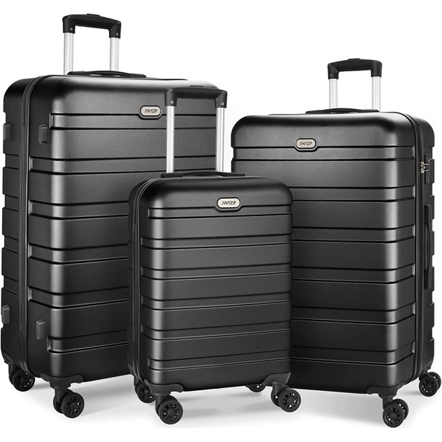 Luggage Sets 3 Piece AnyZip PC ABS Hardside Lightweight Suitcase with 4