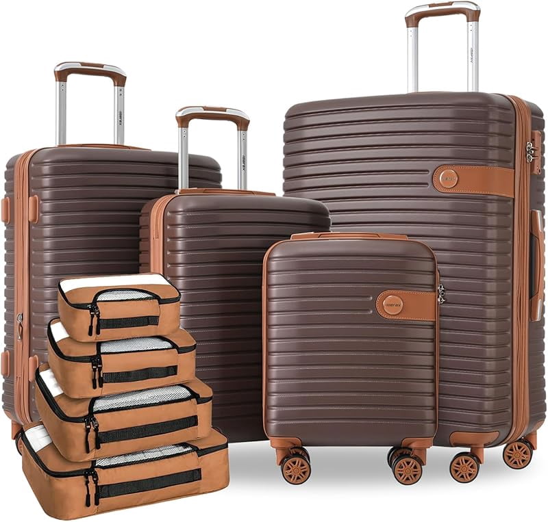 3 Piece Luggage Set With 20 Inch Carry On - Hardshell Spinner Suitcases With TSA Lock For Travel
