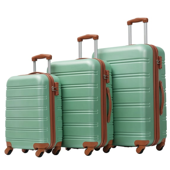 Luggage Sets 3 Piece, Expandable Luggage Sets with Spinner Wheels, TSA Lock Suitcases with Corner Protectors, 20'' 24'' 28'', Lightweight, Light Green