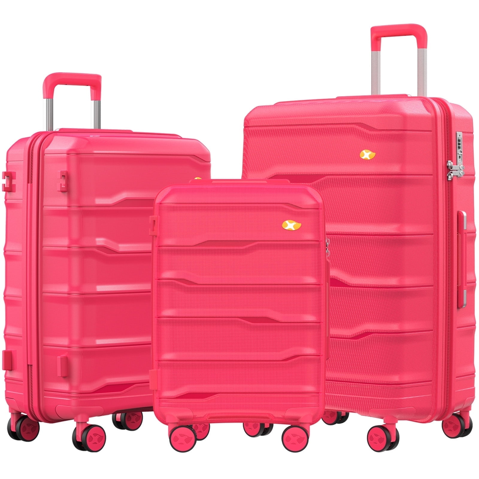 Luggage Sets 3 Piece, Hard Shell Luggage Sets with Spinner Wheels, PP Lightweight & Durable Suitcases with TSA Lock, Hardside Travel Suitcase Sets (20/24/28 inch)