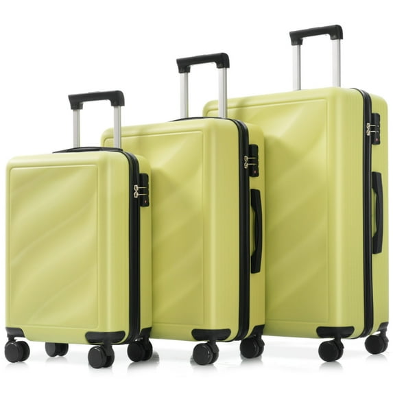 Luggage Sets 3 Piece, Hardshell Lightweight Suitcase Set with Spinner Wheels and TSA Lock, 3 Pcs Travel Luggage for Men and Women, 20/24/28 Inch, Green