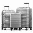thumbnail image 1 of Luggage Sets 3 Piece Hardshell with Spinner Wheels TSA Lock Durable Suitcase Set 20 24 28 inch Carry on Luggage Silver, 1 of 9