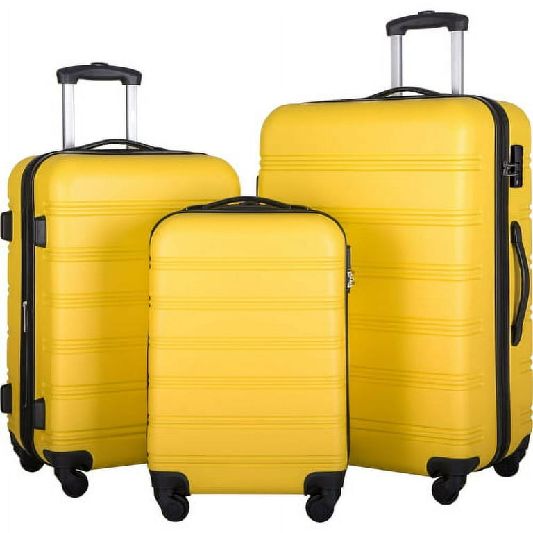 Luggage Sets 3 Piece Hardside Clearance Carry On Luggage Set Expandable ABS Hardside Suitcase Sets with Spinner Wheels TSA Lock 20in 24in 28in Yellow Walmart