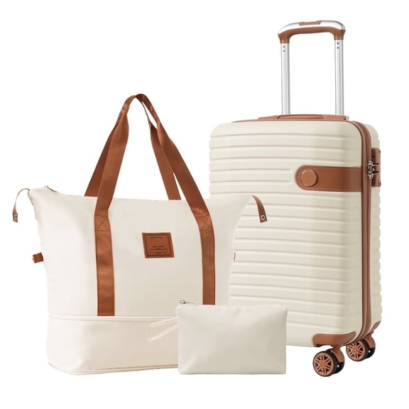Luggage Sets 3 Piece Lightweight Hardside Rugged Travel Suitcase with Wheels,, 22” x 14” x 9” Airline Approved, TSA Lock