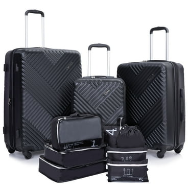 10 Piece Luggage Set Lightweight Suitcase Set with 7PCS Organizer Bags Suitcase with TSA Lock Spinner Wheels(Black)