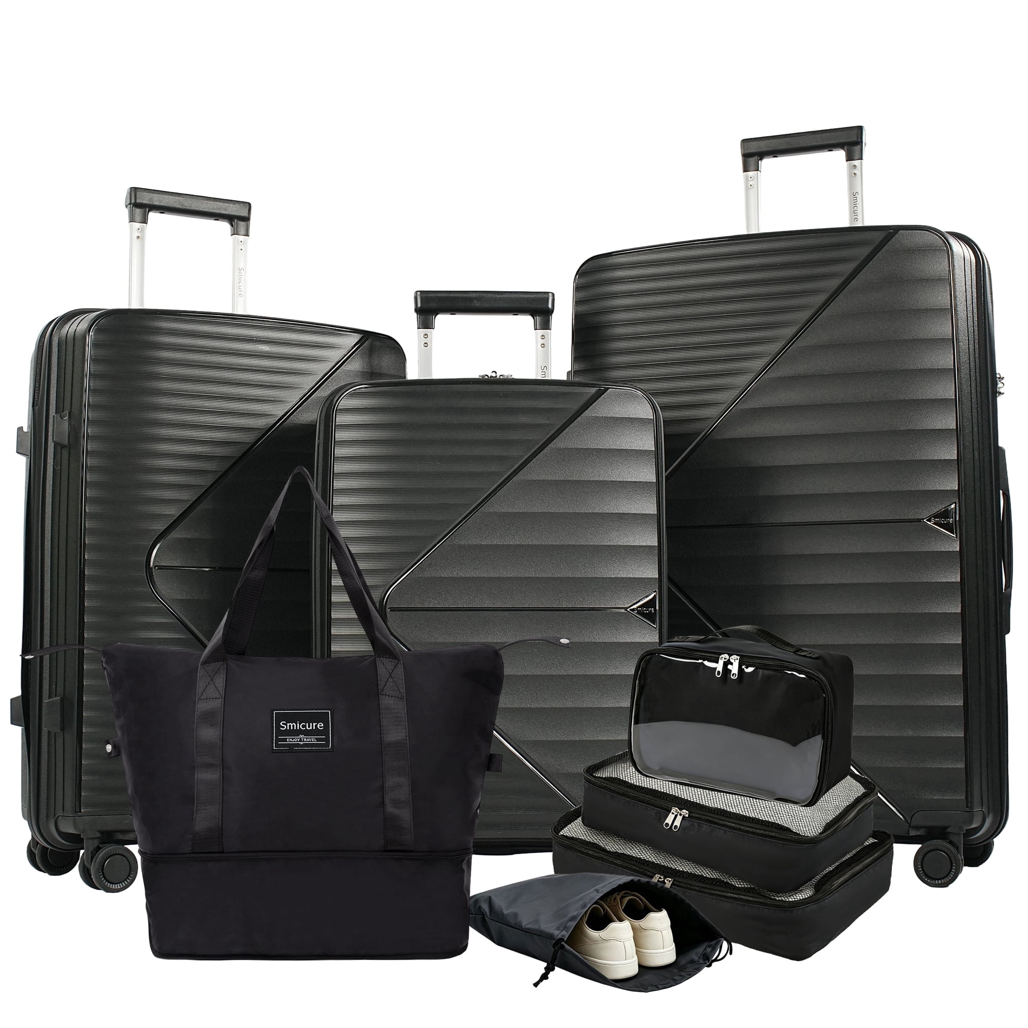 Smicure Luggage Sets 3 Piece with Spinner Wheel, Hardside Suitcase