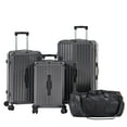 thumbnail image 1 of Luggage Sets 4 pcs (20"/24"/29"/Travel Bag),PC+ABS Durable Lightweight Luggage with Collapsible Cup Holder,Suitcases with Wheels 360° Silent Spinner TSA Lock,Dark Gray, 1 of 7