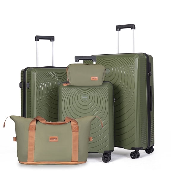 Concepten 5-Piece Hardside Luggage Set, Lightweight Suitcase with TSA Lock & Silent Spinner Wheels, 20 inch aviation approval carry on Luggage，24/28 Inch Rolling Suitcases for Family Travel