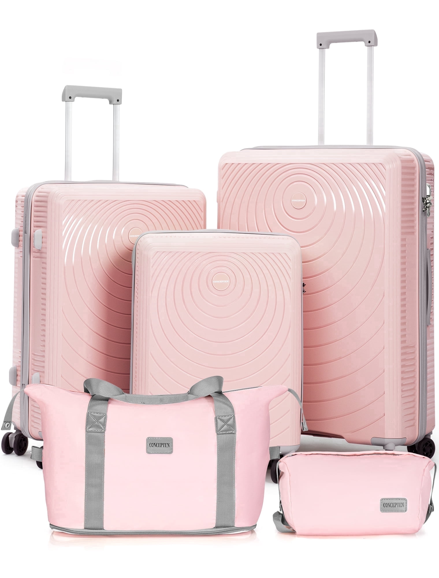 Concepten 5-Piece Hardside Luggage Set, Lightweight Suitcase with TSA Lock & Silent Spinner Wheels, 20 inch aviation approval carry on Luggage，24/28 Inch Rolling Suitcases for Family Travel