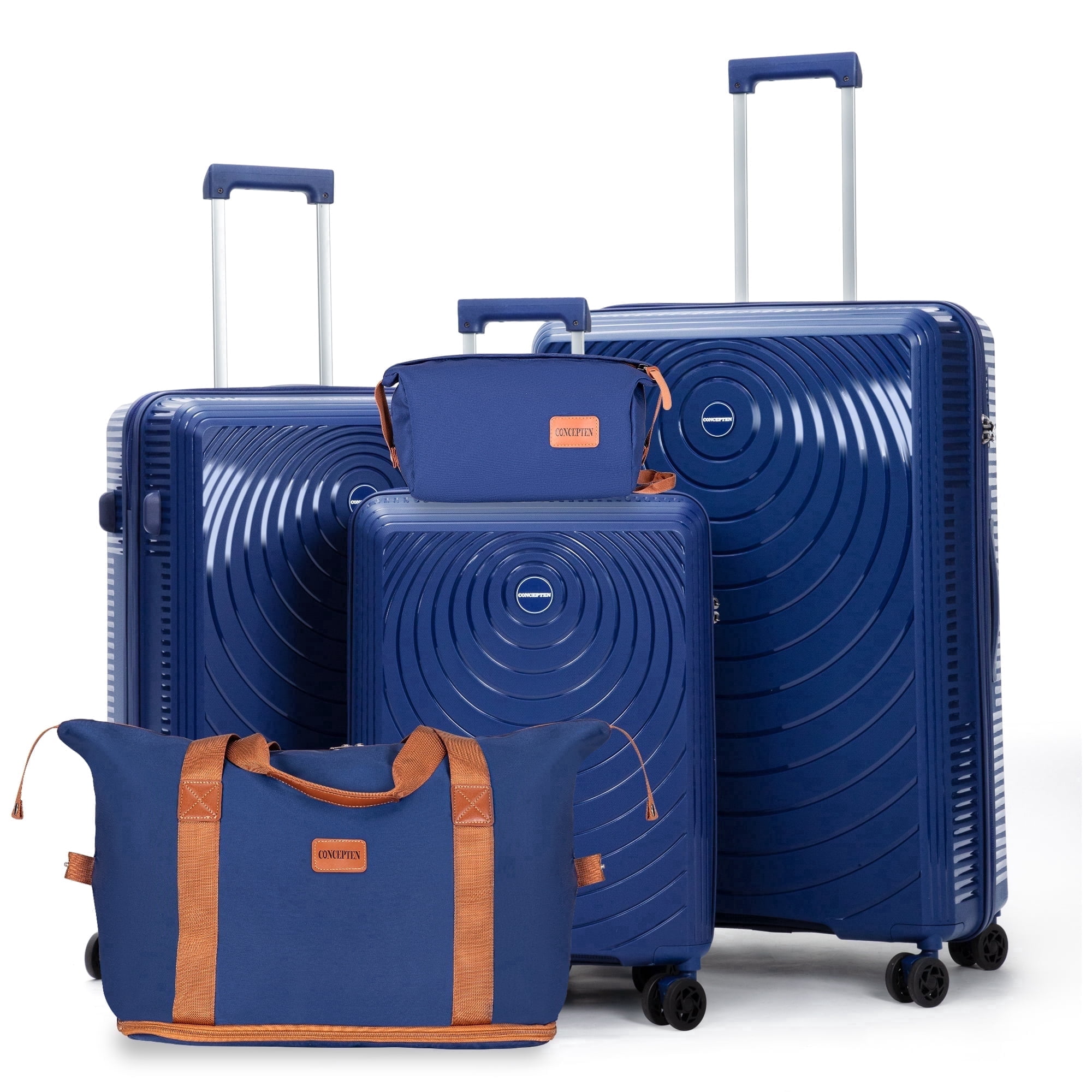 Concepten 5-Piece Hardside Luggage Set, Lightweight Suitcase with TSA Lock & Silent Spinner Wheels, 20 inch aviation approval carry on Luggage，24/28 Inch Rolling Suitcases for Family Travel