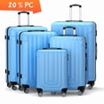 thumbnail image 1 of Luggage Sets 5 Piece Hardshell with TSA Lock 20%PC ABS Suitcase with Spinner Wheels 20 26 28 30 32 inch Carry on Luggage Blue, 1 of 8