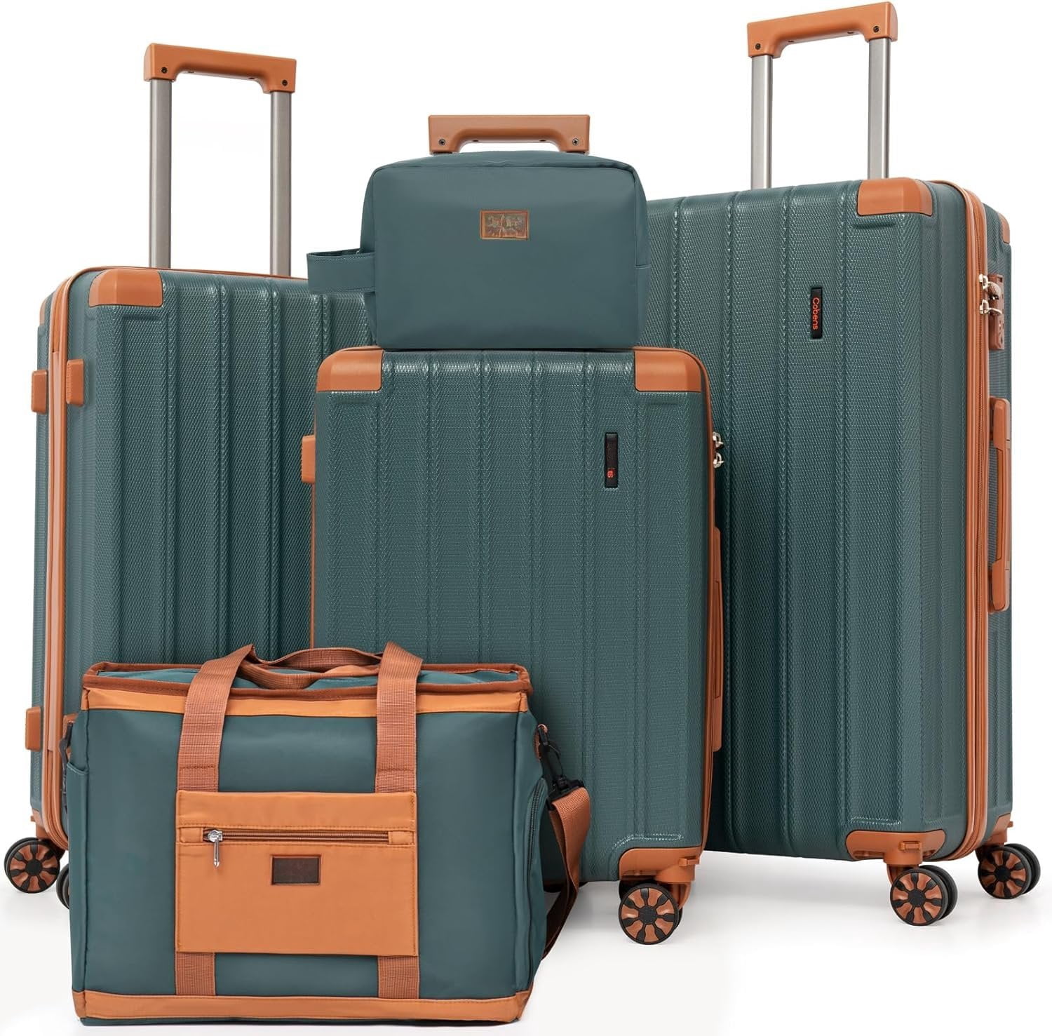 Luggage Sets 5 count,Suitcase with Spinner Wheels,ABS Hard Case Luggage ...