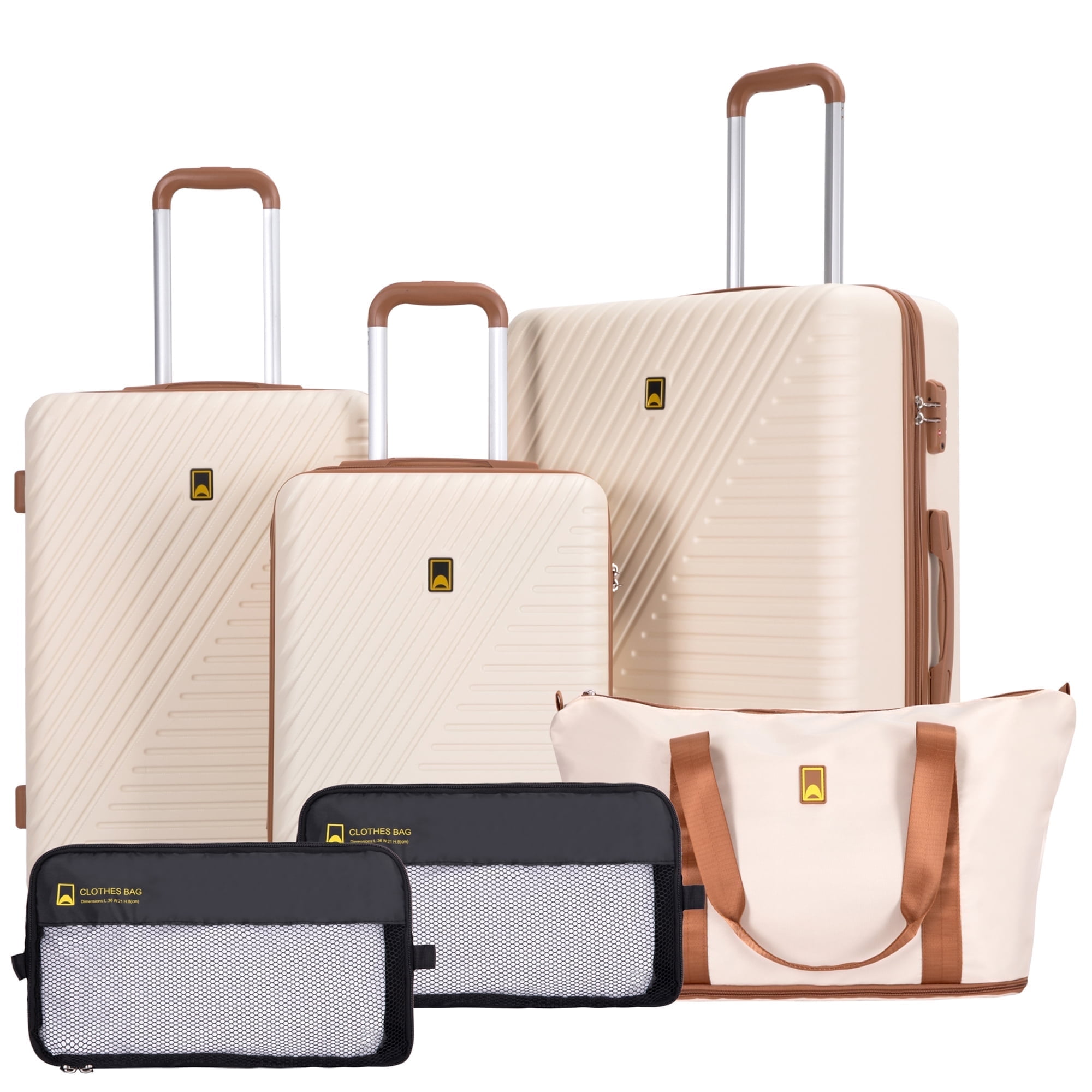 Zimtown 3 Piece Nested Spinner Suitcase Luggage Set With TSA