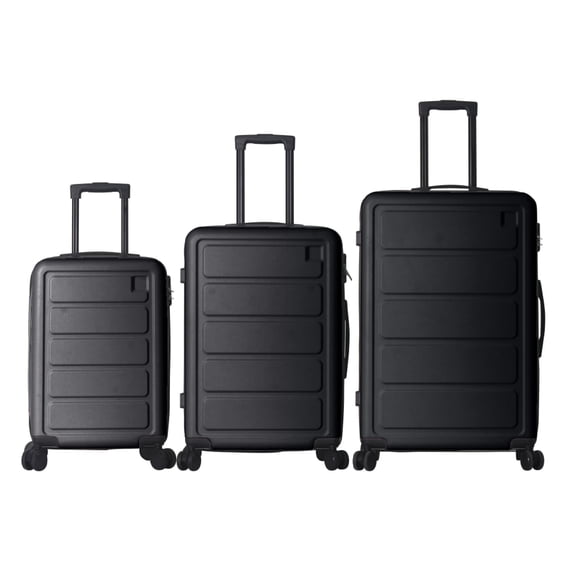 Luggage Sets ABS Hardshell 3pcs Luggage, Lightweight Durable Suitcase sets Spinner Wheels Suitcase 20''24''28'' (BLACK)