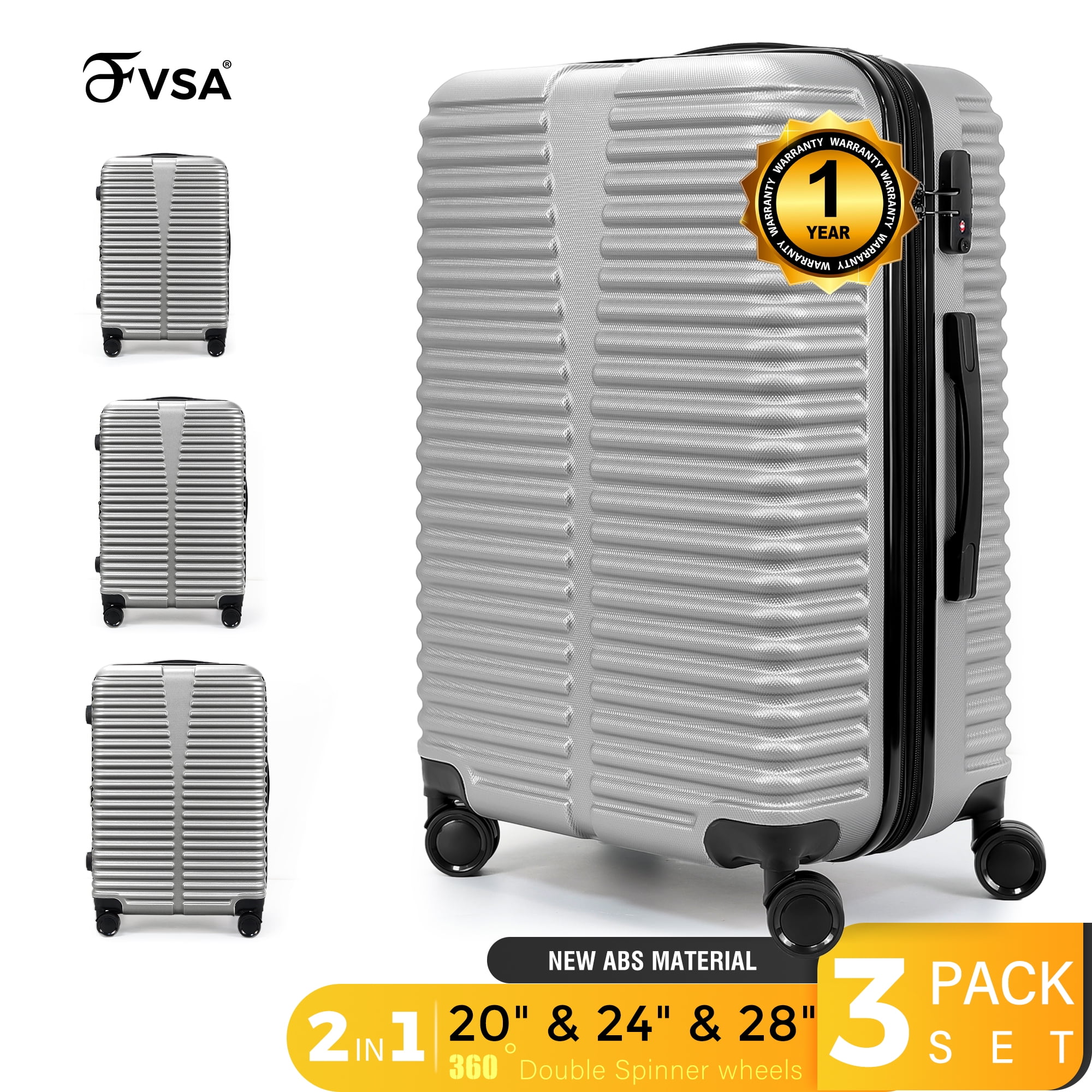 Luggage Sets Expandable PC+ABS Durable Suitcase with Spinner Wheels