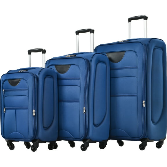 Luggage Sets Of 3 Pieces, Soft Shell Expandable Suitcase With 360 Degree Upright Spinner Wheels TSA Lock For Travel
