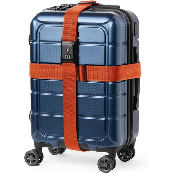 Luggage Strap - 2-in-1 TSA-Approved Expandable Luggage Straps for Suitcases with Keyless 3-Digit Combination Lock, Size One Size, Orange