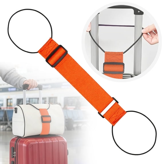 Luggage Strap - 3 Pack Travel Suitcase Tie Down Belt - Elastic Luggage Straps for Suitcase Duffel Bag - Travel Accessories for Secure Packing - Orange