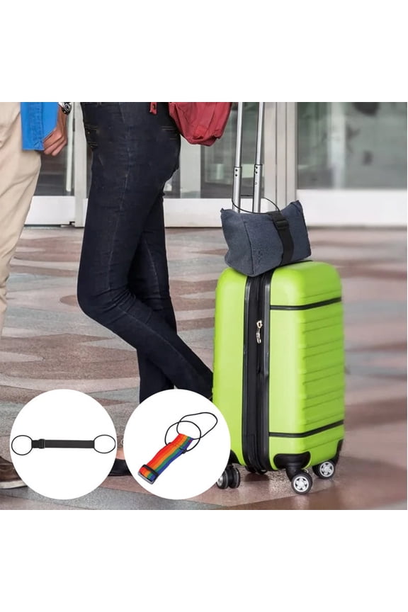 Luggage Strap Elastic Travel Bag Holder Belt with Tie Down Loop for Carry-On Suitcase Handle, Secure Extra Bags for Airplane and Train Travel