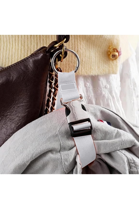 Luggage Strap HODWIEQU Add A Bag Adjustable, Metal Ring Hook For Suitcase Gray