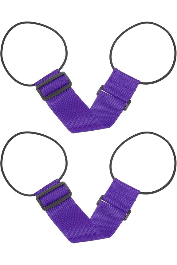 Luggage Straps Bag Bungee, 2 Pcs Suitcase Adjustable Belt for Add a Easy to Travel Elastic Strap Handle Handbag Backpack, Purple