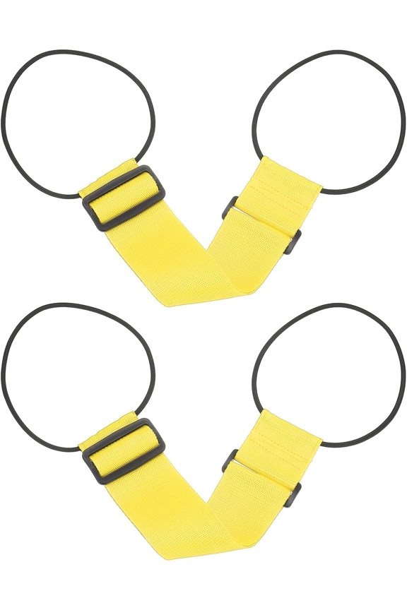 Luggage Straps Bag Bungee, 2 Pcs Suitcase Adjustable Belt for Add a Easy to Travel Elastic Strap Handle Handbag Backpack, Yellow