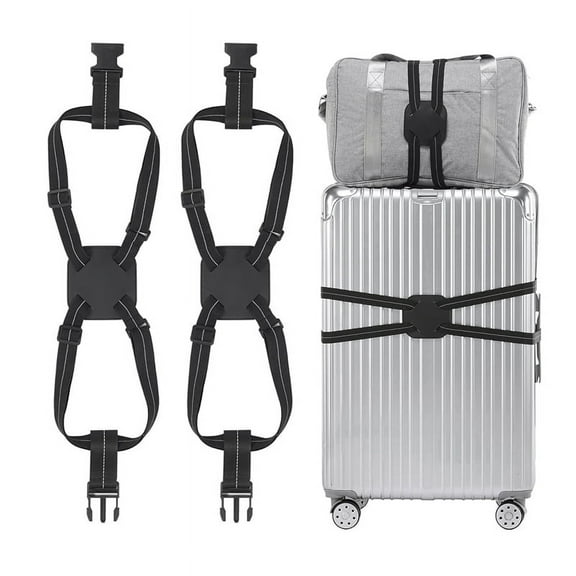 Luggage Straps Bag Bungees for Suitcases Add A Bag, Travel Bungee Belt (2 Pack)