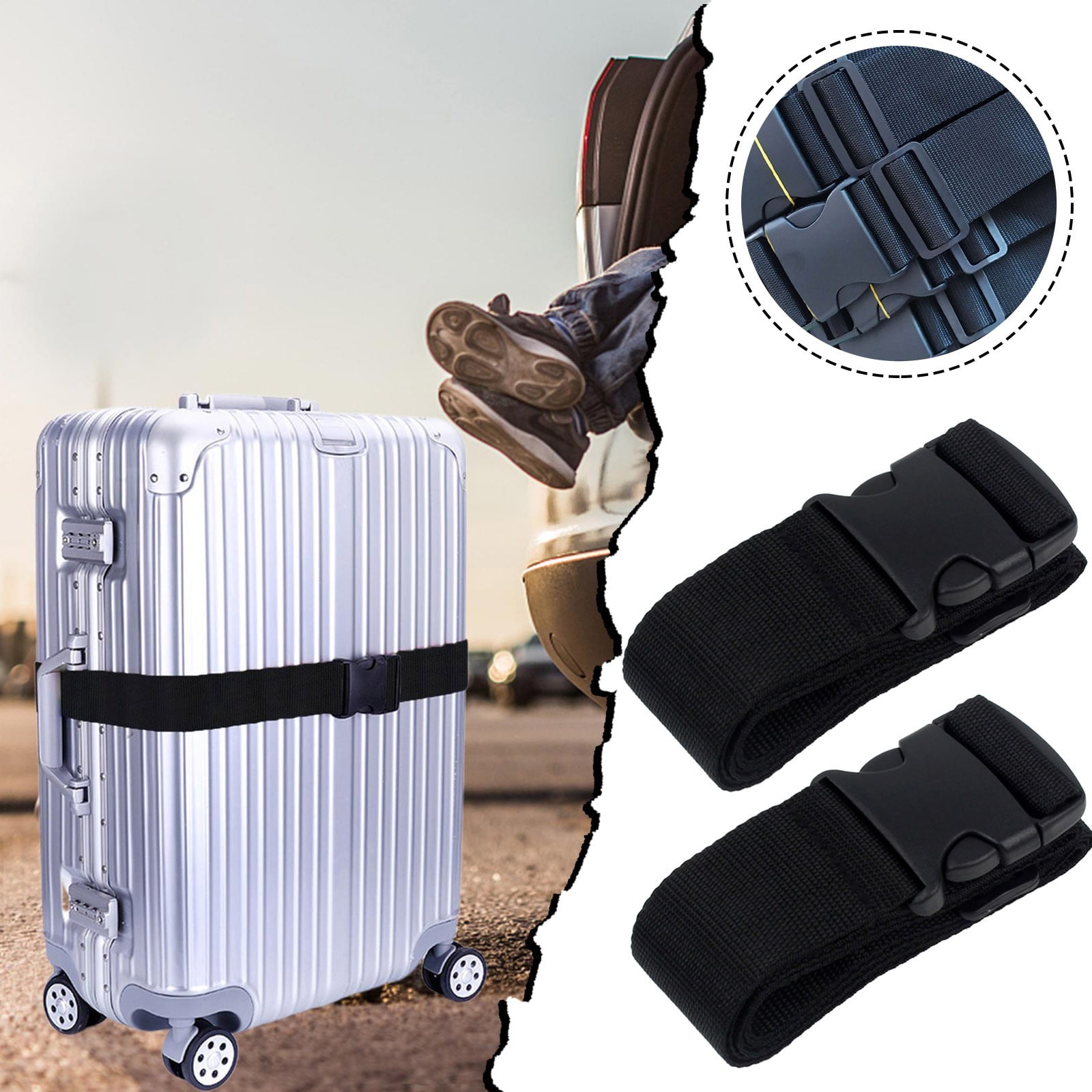 Luggage Straps.Luggage Connector. Straps For Suitcase， Heavy Duty
