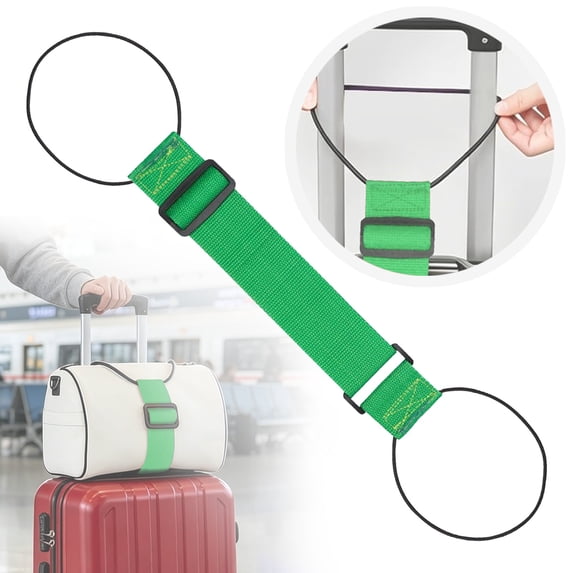 Luggage Straps for Suitcases, 2026 New Multi Use Strong Adjustable Luggage Connector Straps, Adjustable Elastic Fastening Belt, Add A Bag Easy To Travel Suitcase (Green - 1PC)
