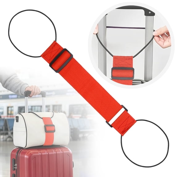 Luggage Straps for Suitcases, 2026 New Multi Use Strong Adjustable Luggage Connector Straps, Adjustable Elastic Fastening Belt, Add A Bag Easy To Travel Suitcase (Red - 1PC)