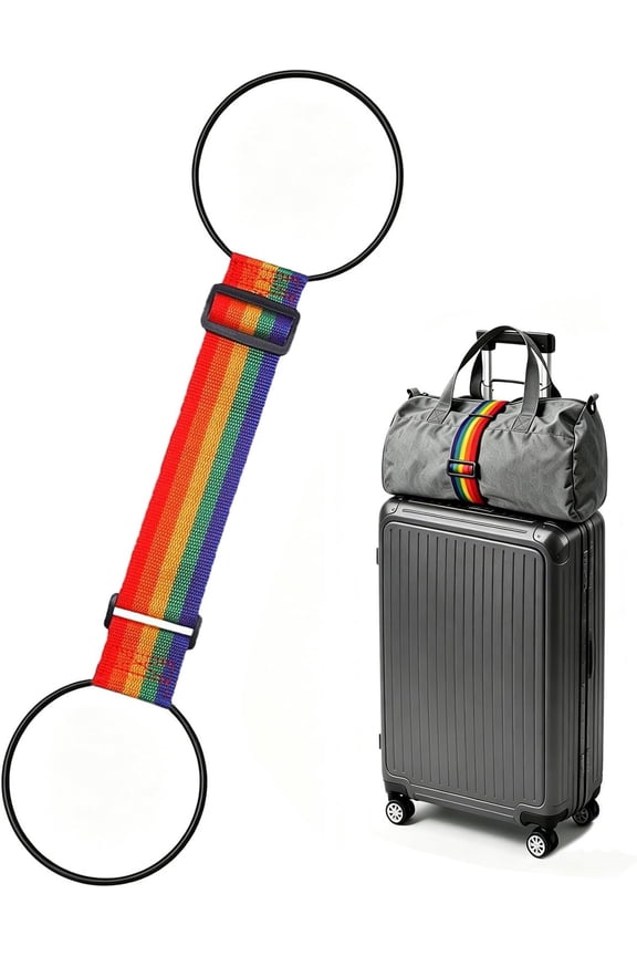 Luggage Straps for Suitcases, Extended Adjustable Luggage Connector Straps, Portable Luggage Attachment Strap, Elastic Loop, Handbag Backpack Fixing Belt for Suitcase Handle (1 Colorful)