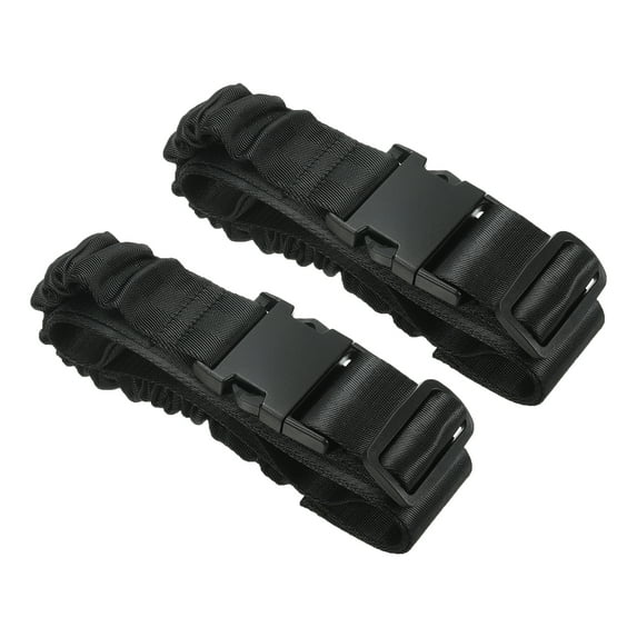 Luggage Straps with Stretch Straps 2" x 73" Adjustable Suitcase Belt Strap with Buckle, Black, 2 Pack