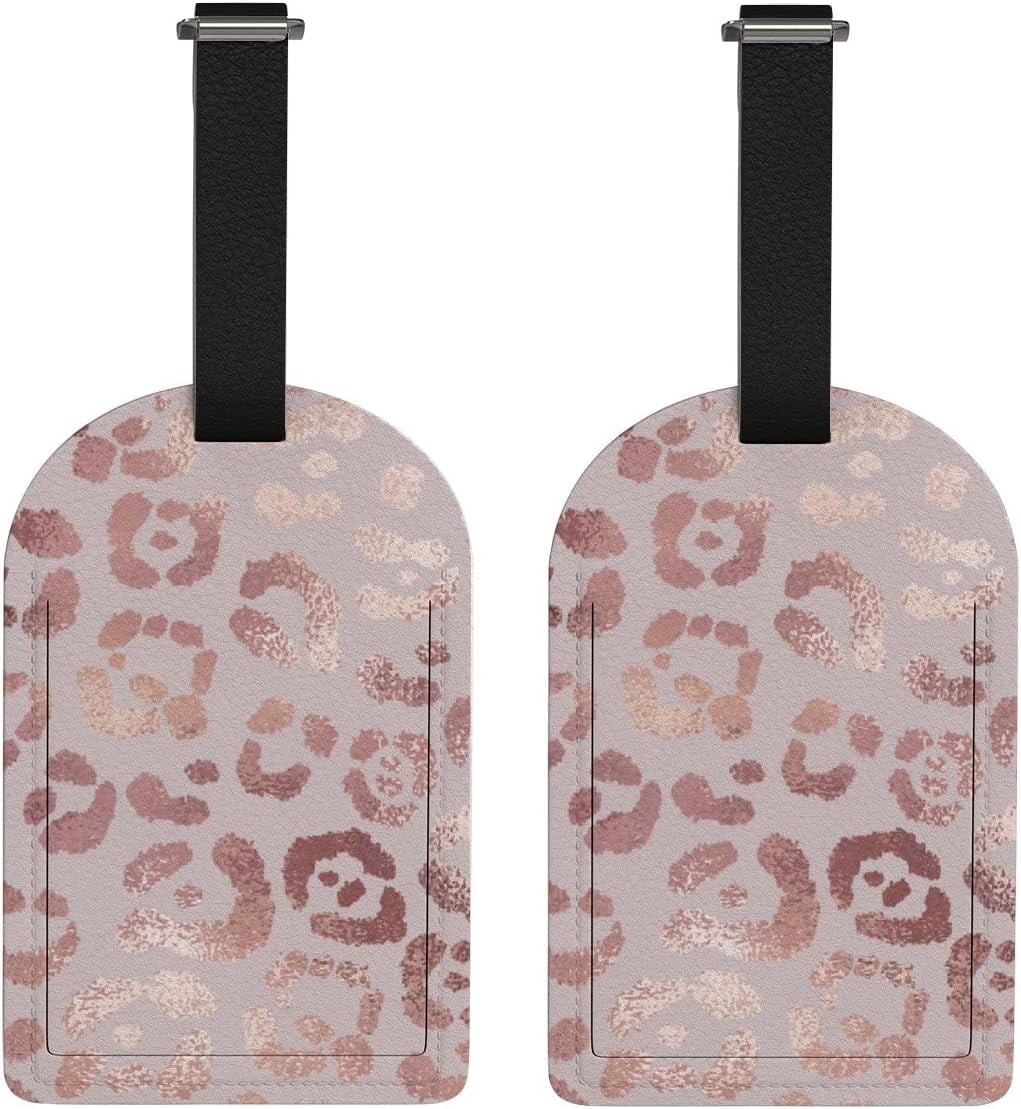 Set Di 4 Etichette Per Valigia Fantasia LEOPARD SKIN - Nuove Con Etichetta