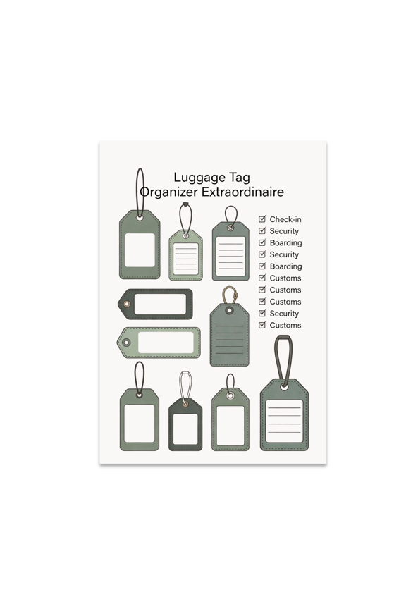 Luggage Tag Organizer Extraordinaire - Travel Enthusiast - 13x19 Poster Print