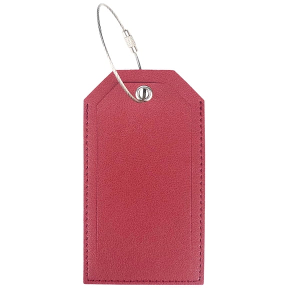 Luggage Tag for Suitcases Airplane Travel Essentials, 4.52 Inch Leather Luggage Tag, Wire Lanyard Boarding Pass Paper Card Luggage Tag, Privacy Protection Faux Leather Bright Bag Tag, 1Pc