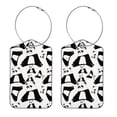 thumbnail image 1 of Luggage Tag, Travel Tags, Handbag Tag - Square PU Leather 2 Pack with Privacy Cover and Stainless Steel Ring - Suitable for Travel, Backpack, Handbag [Amazon Approved] Panda, 1 of 7
